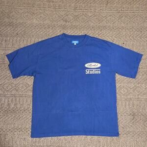 Market Studios Blue Graphic T-Shirt Size L NWOT